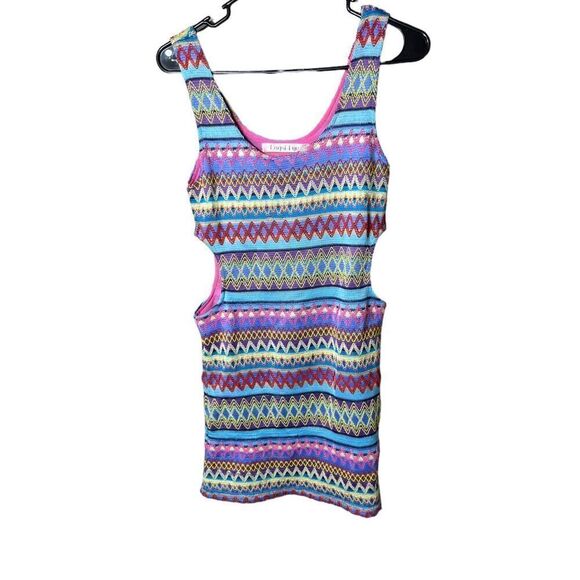 Mags & Pye Embroidered Knit Cut Out Body Con Dress M - Picture 1 of 7